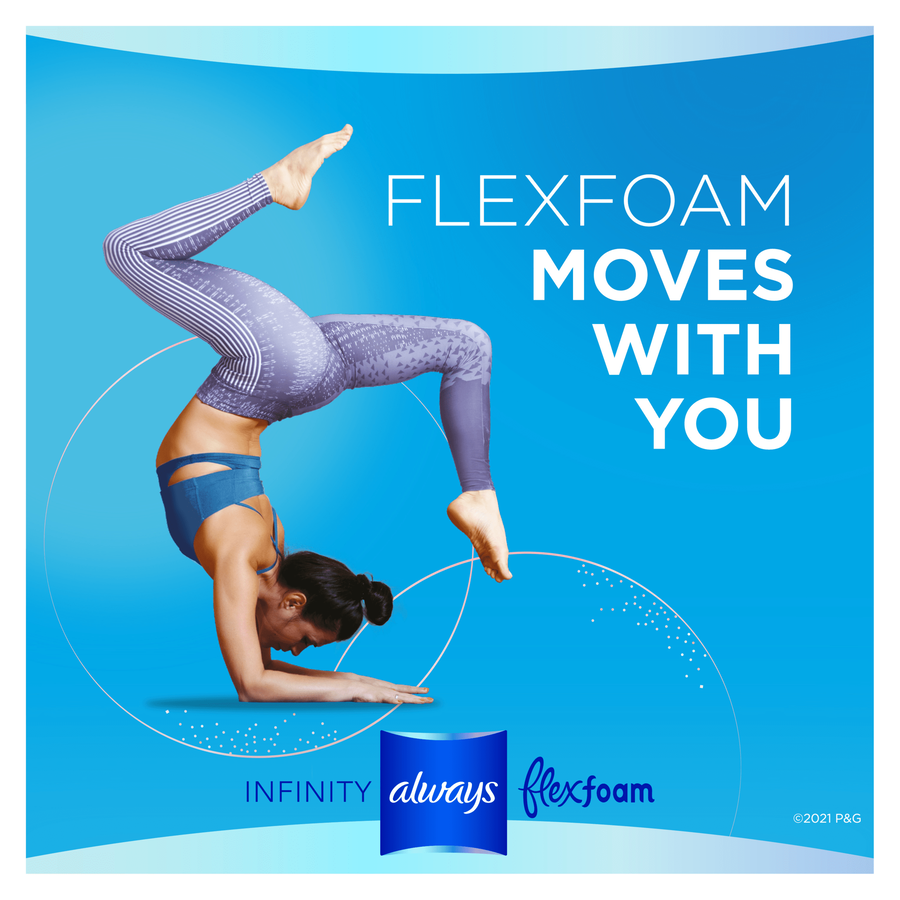 Always Infinity FlexFoam Pads for Women Size 1 Regular Absorbency, with